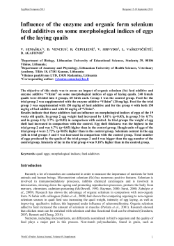 Influence of the enzyme and organic form selenium feed additives