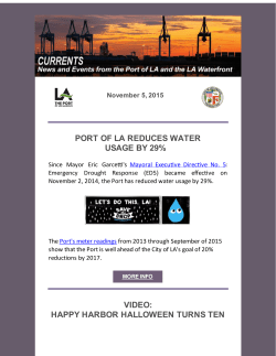 PORT OF LA REDUCES WATER USAGE BY 29% VIDEO: HAPPY