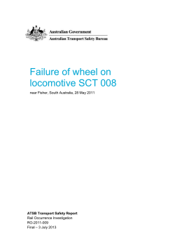 Failure of wheel on locomotive SCT 008, near Fisher, South