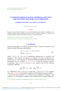 an existence result of one nontrivial solution for two point boundary