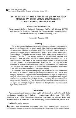 AN ANALYSIS OF THE EFFECTS OF pH ON OXYGEN BINDING BY