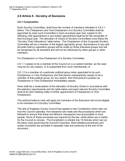 2.6 Article 6 - Scrutiny of Decisions