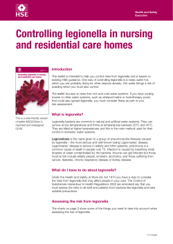 Controlling Legionella in nursing and residential care homes