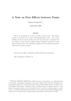 A Note on Peer Effects between Teams