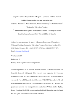 1 Cognitive control of sequential knowledge in 2-year-olds