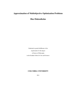 Approximation of Multiobjective Optimization Problems Ilias