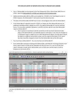 tips for data entry of reports into stcm to prevent data errors