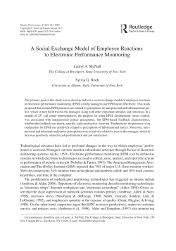 A Social Exchange Model of Employee Reactions to Electronic