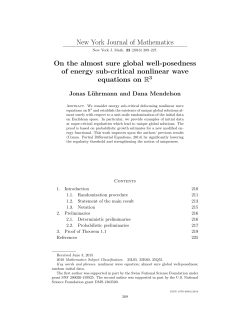 New York Journal of Mathematics On the almost sure global well