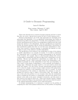 A Guide to Dynamic Programming