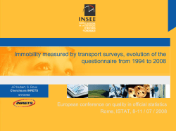 Immobility measured by transport surveys, evolution of the