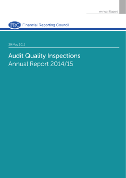 Audit Quality Inspections Annual Report 2014/15