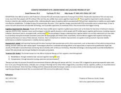 Cognitive Impairment in PD