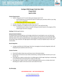 ConAgra Child Hunger Ends Here 2016 Project