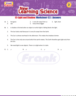 12-Light and Shadow: Worksheet-12.1 : Answers