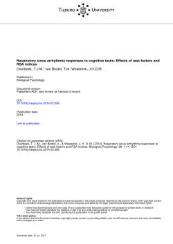 Tilburg University Respiratory sinus arrhythmia