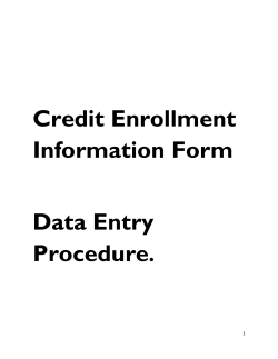 Credit Enrollment Form Credit Enrollment Form For Admission