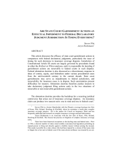 are state court garnishment actions an effectual impediment to