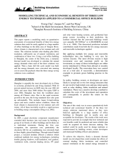 modelling technical and economical benefits of three low energy