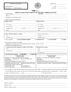 application for intrastate motor carrier license