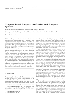 Template-based Program Verification and Program Synthesis
