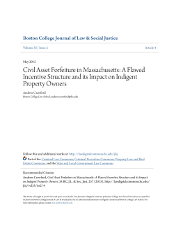 Civil Asset Forfeiture in Massachusetts: A Flawed Incentive Structure