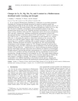 Changes in Ca, Fe, Mg, Mo, Na, and S content in a - CREAF