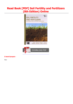 Soil Fertility and Fertilizers
