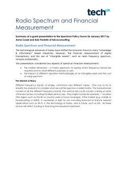 Radio Spectrum and Financial Measurement