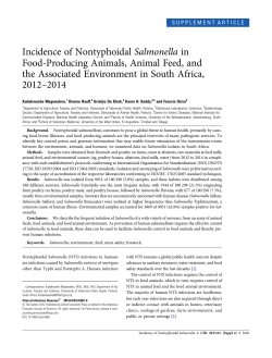 Incidence of Nontyphoidal Salmonella in Food