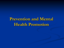 Prevention and Mental Health Promotion