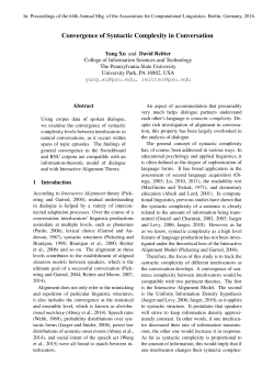 Convergence of Syntactic Complexity in Conversation