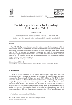 Do federal grants boost school spending? Evidence from Title I
