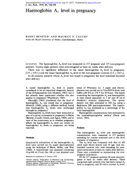 Haemoglobin A2 level in pregnancy