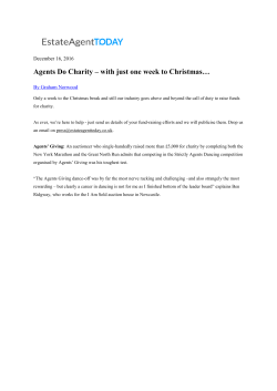 Agents Do Charity &ndash; with just one week to Christmas&hellip;