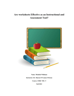 Are worksheets Effective as an Instructional and Assessment Tool?