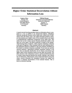 Higher Order Statistical Decorrelation without Information Loss