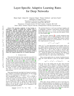 Layer-Specific Adaptive Learning Rates for Deep Networks