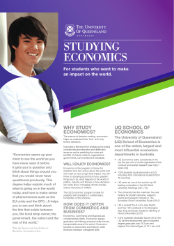 studying economics - University of Queensland