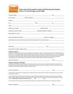 Please make checks payable to: Sugar Loaf Performing Arts