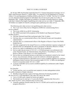 The Post 9/11 Veterans Educational Assistance