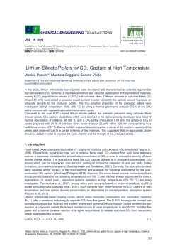 Lithium Silicate Pellets for CO2 Capture at High Temperature