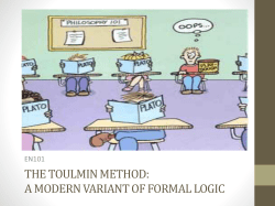 The Toulmin Model: A Modern Variant of Formal Logic