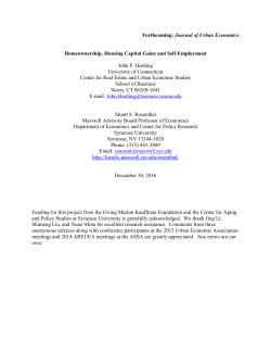 Forthcoming: Journal of Urban Economics Homeownership