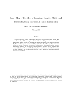 Smart Money: The Effect of Education, Cognitive Ability, and