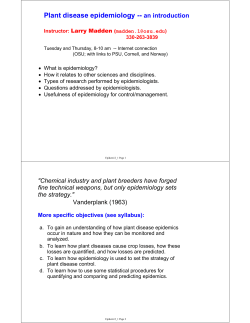 Plant disease epidemiology -- an introduction