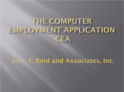 The Computer Employment Application - CEA
