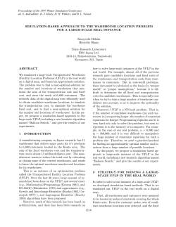 Simulation-Based Approach to the Warehouse Location Problem for