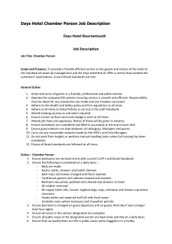 Days Hotel Chamber Person Job Description