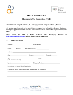 ITU Anti-Doping TUE Application Form